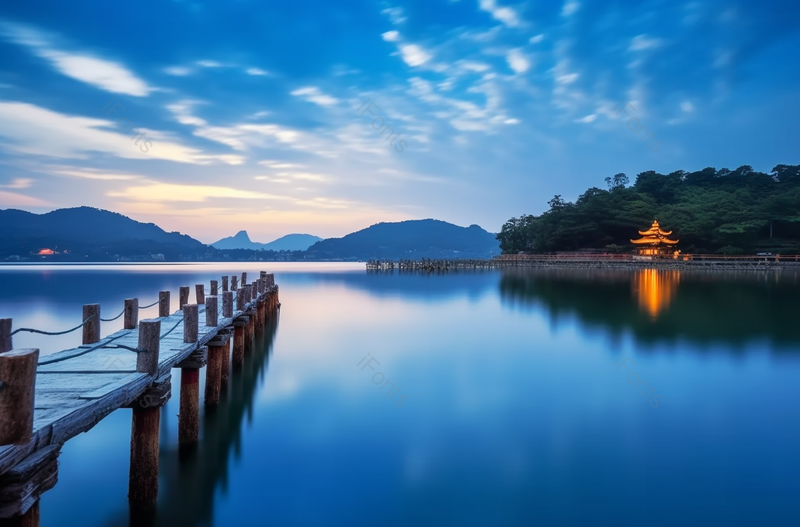 恬静杭州西湖夜景摄影图,高清,摄影图,摄影图片,图片大全,摄影图免费下载